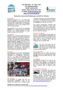 DX-MB 2030 – 01. März 2017 DX Mitteilungsblatt DARC