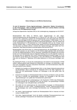 Drucksachen allgemein - Nieders&auml;chsischer Landtag