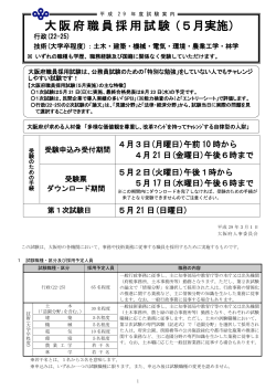 平成29年度大阪府職員採用試験（5月実施）