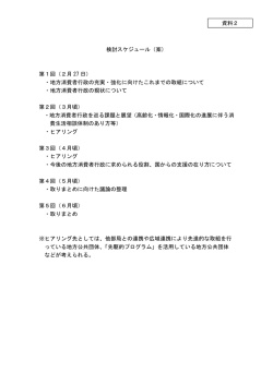 検討スケジュール（案） 第1回（2月 27 日） ・地方消費者行政の充実