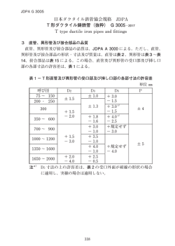 日本ダクタイル鉄管協会規格 JDPA T 形ダクタイル鋳鉄管（抜粋） G
