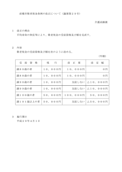 前橋市敬老祝金条例の改正について（議案第29号） 介護高齢課 1 改正