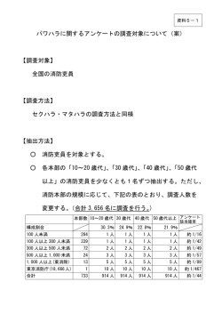 パワハラに関するアンケートの調査対象について（案） 【調査対象】 全国の