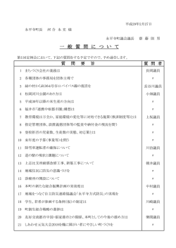 議員16名が一般質問！通告一覧はこちら