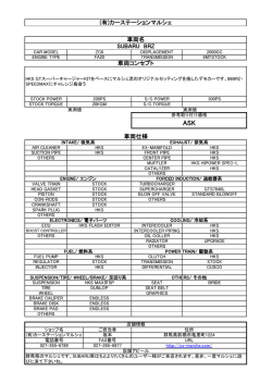 (有)カーステーションマルシェ 車両名 SUBARU BRZ 車両