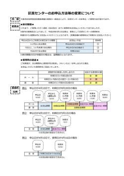 区民センターのお申込方法等の変更について