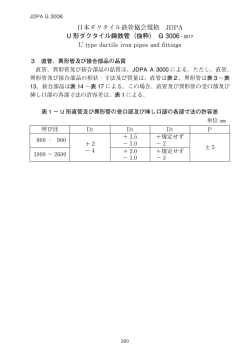 日本ダクタイル鉄管協会規格 JDPA U 形ダクタイル鋳鉄管（抜粋） G