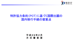 特許協力条約（PCT）に基づく国際出願の 国内移行手続の留意点
