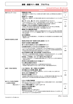プログラム例を見る - 人間力を向上する、接客・接遇マナー研修専門