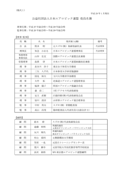 公益社団法人日本エアロビック連盟 役員名簿