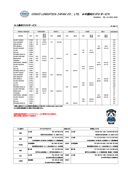 中国向け輸出混載サービス 上海 - Cosco Logistics