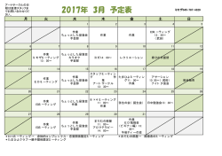 2017年 3月 予定表