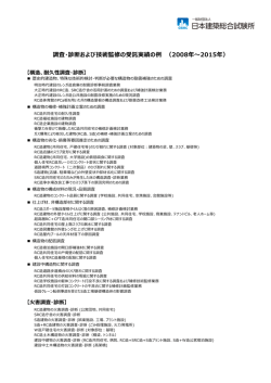 調査・診断および技術監修の受託実績の例 （2008年～2015年）
