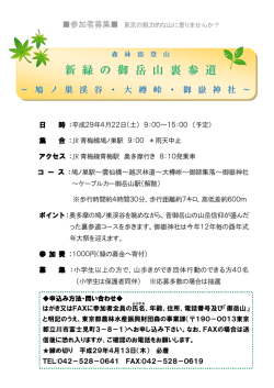森林浴登山 新緑の御岳山裏参道