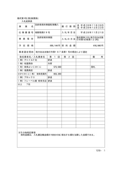 入札結果表 別府保育所東館机等購入 自 平成 2 8 年 1 1 月 2 8 日 事