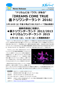 DREAMS COME TRUE 裏ドリワンダーランド 2016