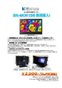 15.6型4K液晶モニター SK-4KM156