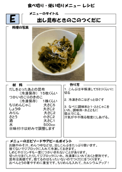 出し昆布ときのこのつくだに