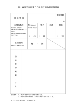 出店に係る意向等調査書