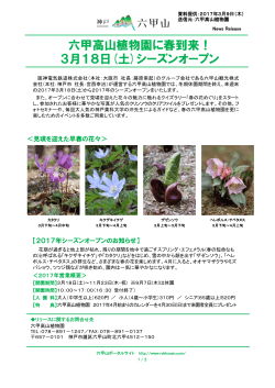 六甲高山植物園に春到来！ 3月18日(土)シーズンオープン