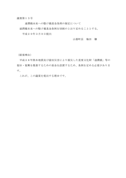 議案第13号 通潤橋未来への懸け橋基金条例の制定について