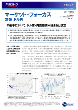 ドル高・円安基調が強まると想定 （PDF/461KB）