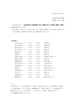 新人戦二回戦及び女子部新人戦一回戦結果
