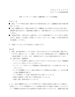 平 成 2 9 年 3 月 8 日 在マイアミ日本国総領事館 旅券（パスポート）の紛失