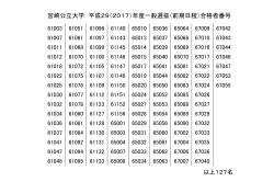 一般選抜前期日程試験 合格者受験番号