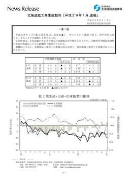 北海道鉱工業生産動向 全文14ページ（PDF形式