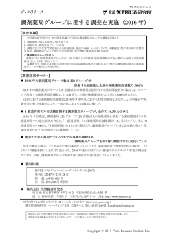 調剤薬局グループに関する調査を実施（2016 年）