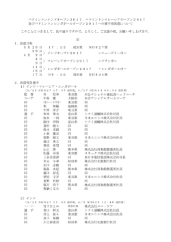 記 1．派遣日程 月 日 ：35 日 月 日 日 日 日 日 日 ：30 2．派遣役員選手