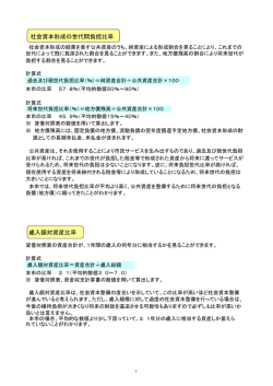社会資本形成の世代間負担比率 歳入額対資産比率