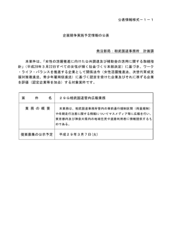 公表情報様式－1－1 企画競争実施予定情報の公表 発注部局：相武