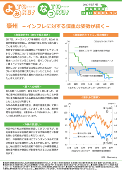 豪州 －インフレに対する慎重な姿勢が続く