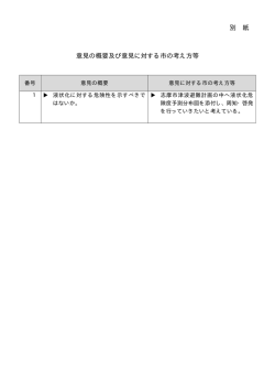 別 紙 意見の概要及び意見に対する市の考え方等