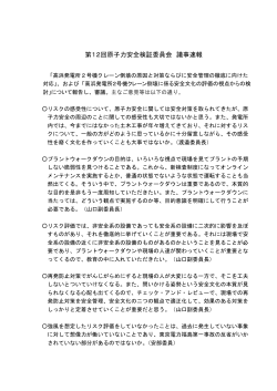 第12回原子力安全検証委員会 議事速報[PDF 149.56KB]