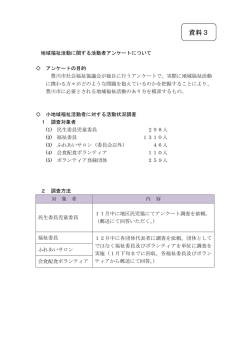 資料3 活動者アンケート調査の実施