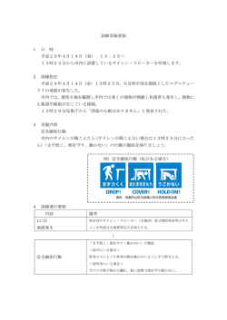 訓練実施要領 1 日 時 平成29年4月14日（金） 13：25～ 13時25