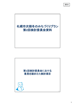 札幌市次期冬のみちづくりプラン 第2回検討委員会資料