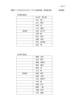 夢育て・たちかわ子ども21プラン推進会議 部会員名簿 （敬称略） 【子育ち