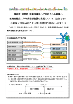H29年度建築局組織再編成に伴う業務所管課の変更について