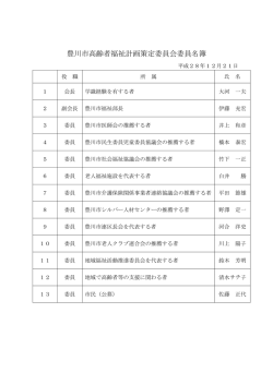 豊川市高齢者福祉計画策定委員会委員名簿（PDF：40KB）