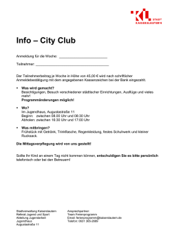 Info &ndash; City Club