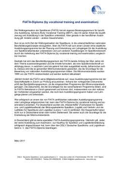 FIATA-Diploma (by vocational training and examination)