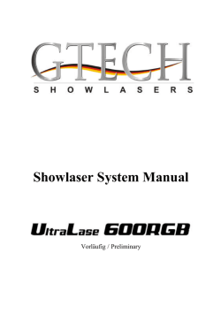 Showlaser System Manual UltraLase 600RGB