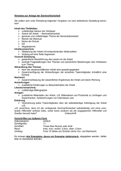 Hinweise zum Format der Arbeit