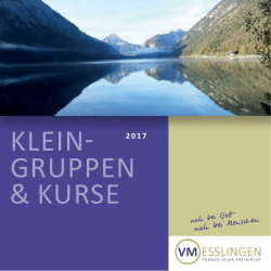 Flyer Kleingruppen März bis Oktober 2017 - VM