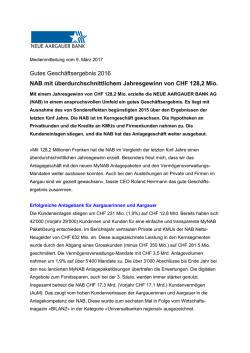 Gutes Gesch&auml;ftsergebnis 2016 NAB mit &uuml;berdurchschnittlichem