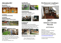 Jahresplan 2017 - Dorfmuseum Langlingen